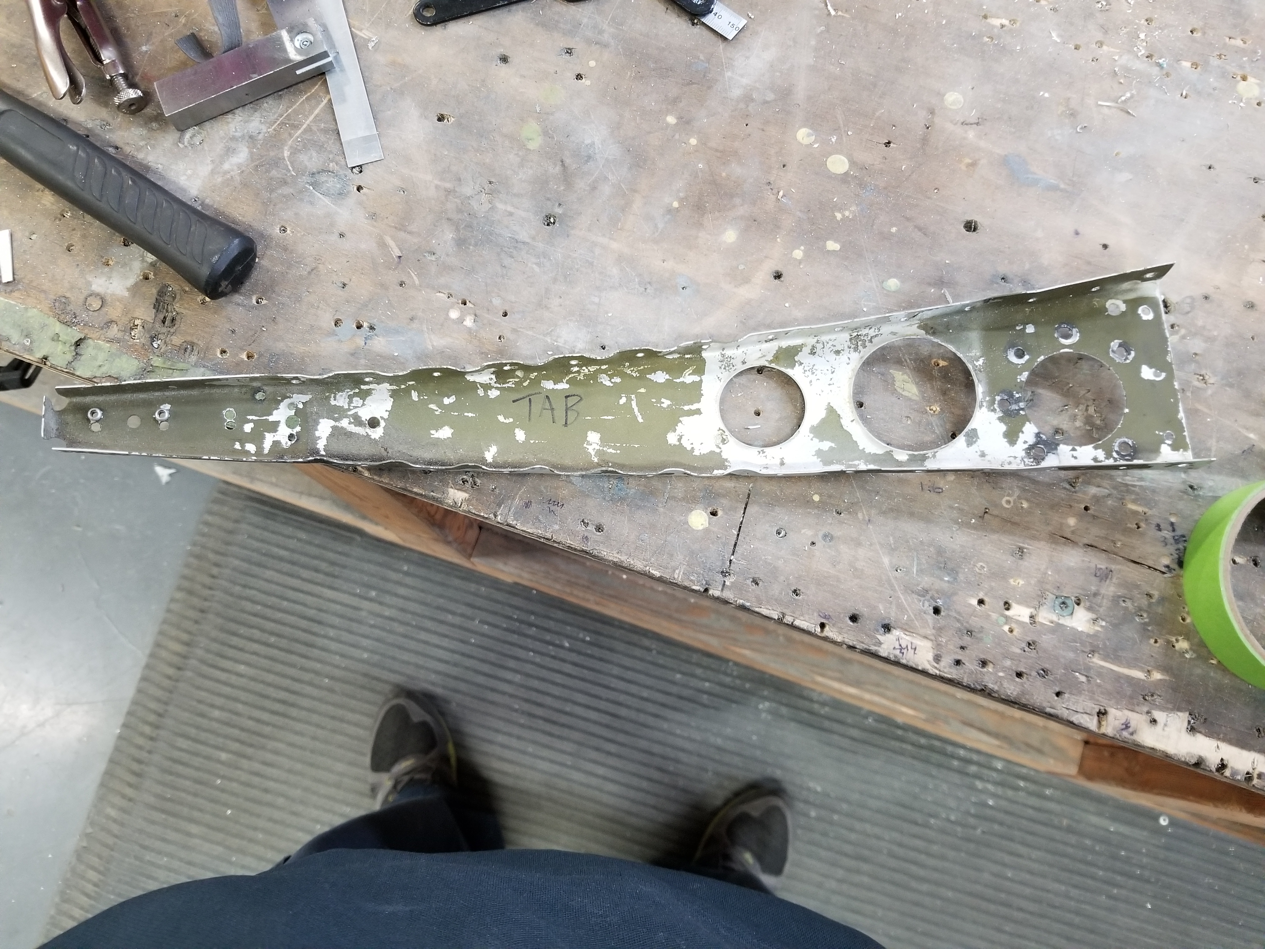 Damaged wing rib before fabrication